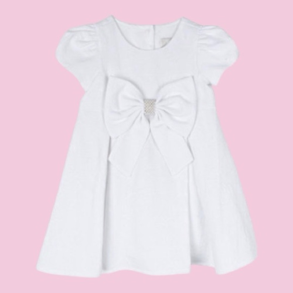 NWT Rare Editions Baby Girl Floral Brocade Social Dress + Diaper Cover